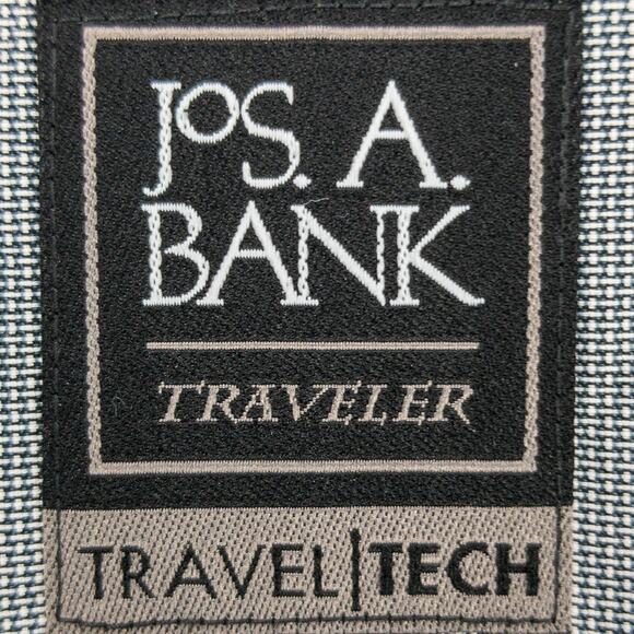 Jos. A. Bank Traveler Shirt Men's 16.5 - 34 Gray Cotton Poly Blend Button-Up - Picture 3 of 13